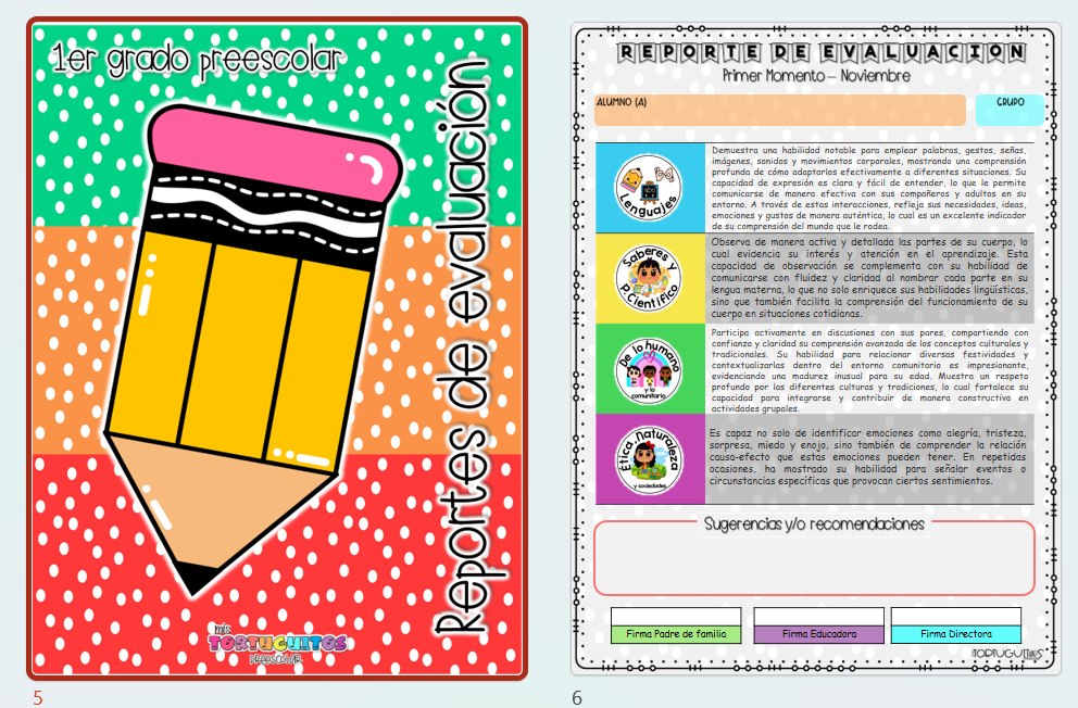 REPORTES DE EVALUACIONES PARA EL PRIMER MOMENTO FUNCIONALES PARA 1° DE PREESCOLAR