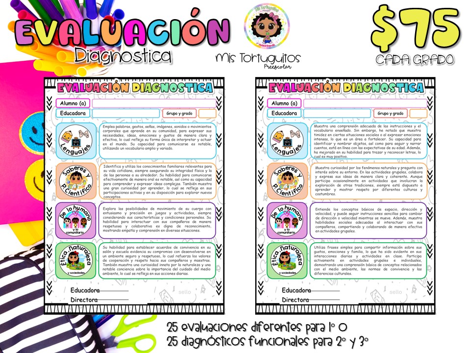 EVALUACIONES DIAGNÓSTICAS FUNCIONALES PARA 2° Y 3° DE PREESCOLAR